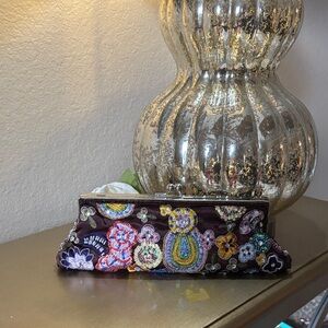 Embroidered Floral Clutch